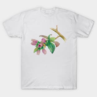 Watercolor Huckleberry Blossoms T-Shirt